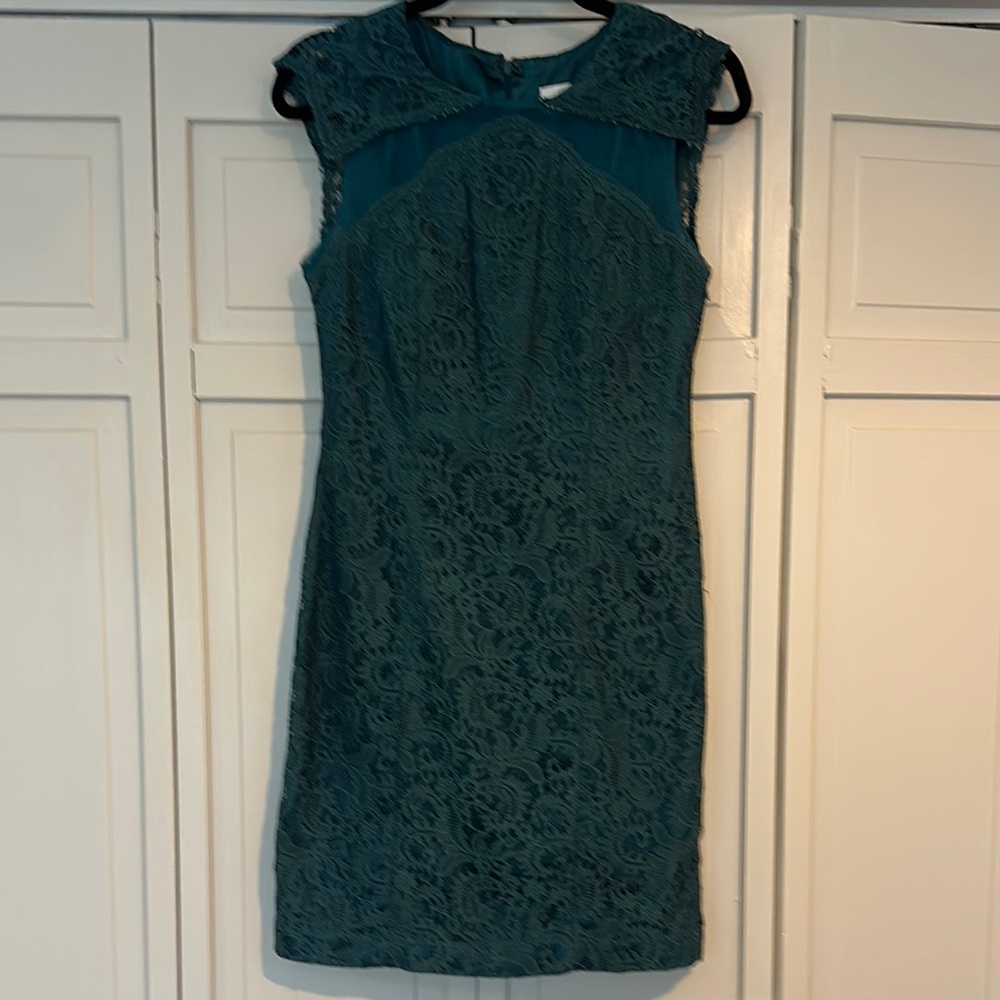 Elegant Teal Lace Dress